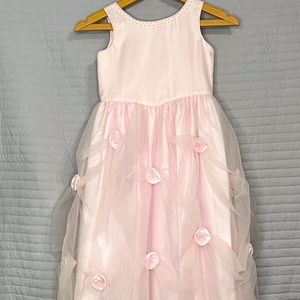 Pink Fluffy Flower Kids Dress